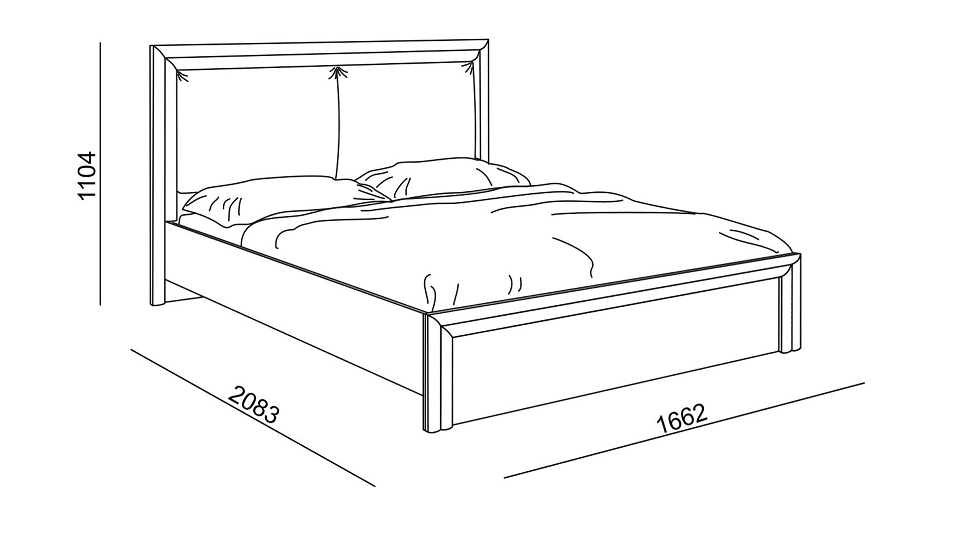 Размеры двуспальной кровати с ящиками